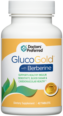 GlucoGold with berberine bottle