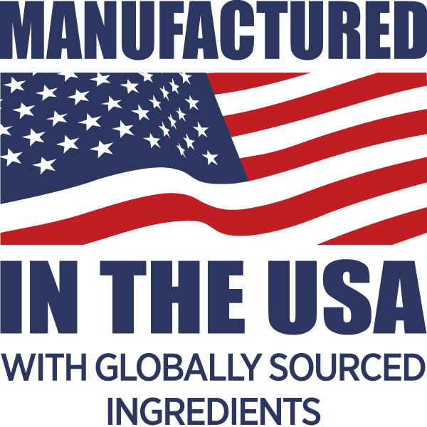 Manufactured in the USA with Globally Sourced Ingredients
