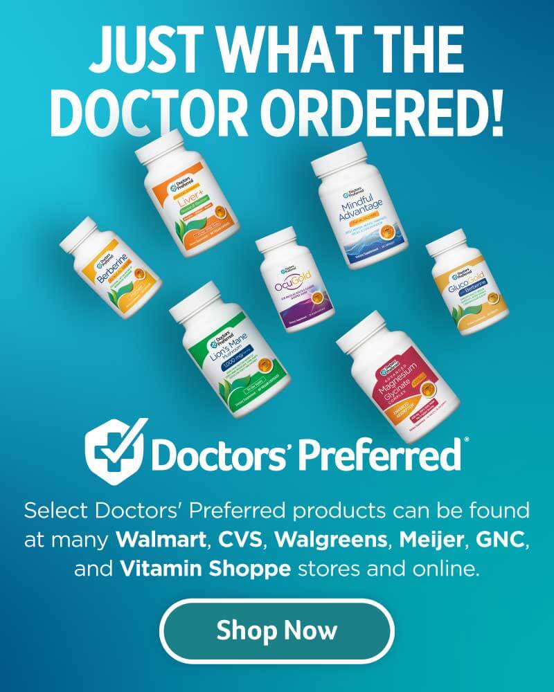 Doctors' Preferred hero graphic with products