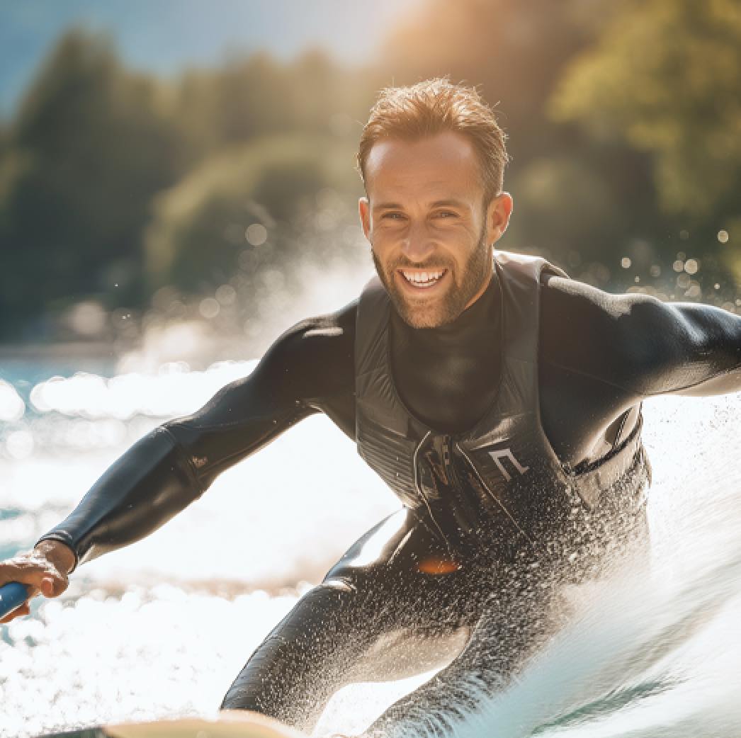 Man Water Surfing