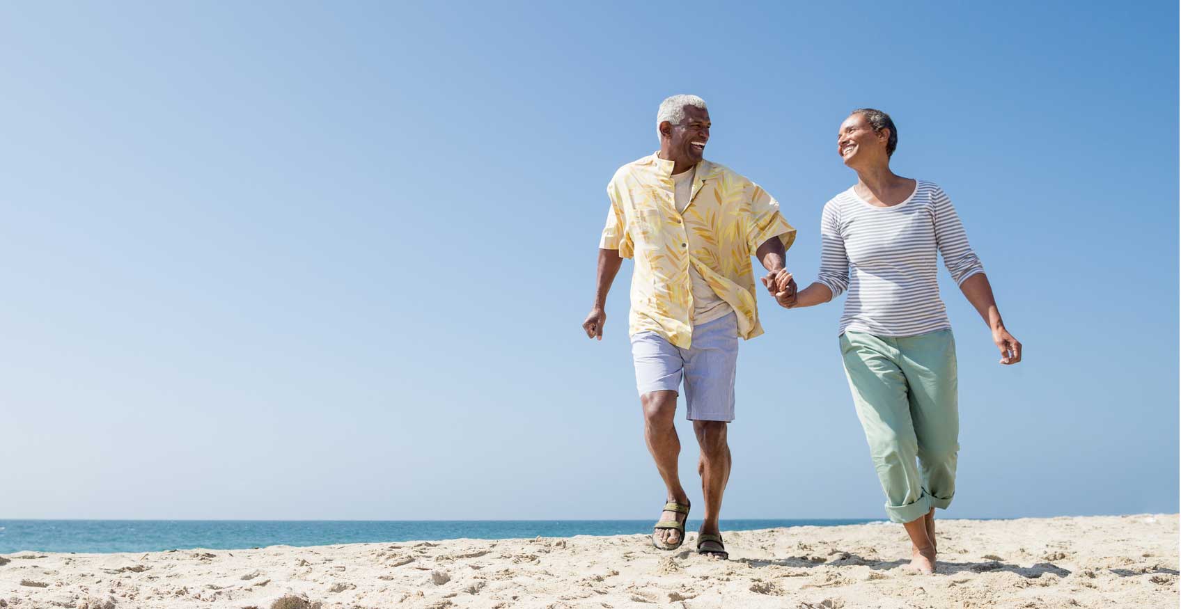 happy couple on beach