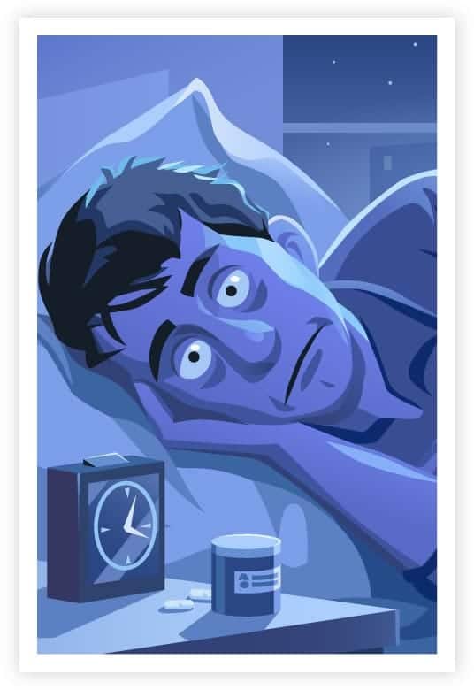 illustrated man with insomnia
